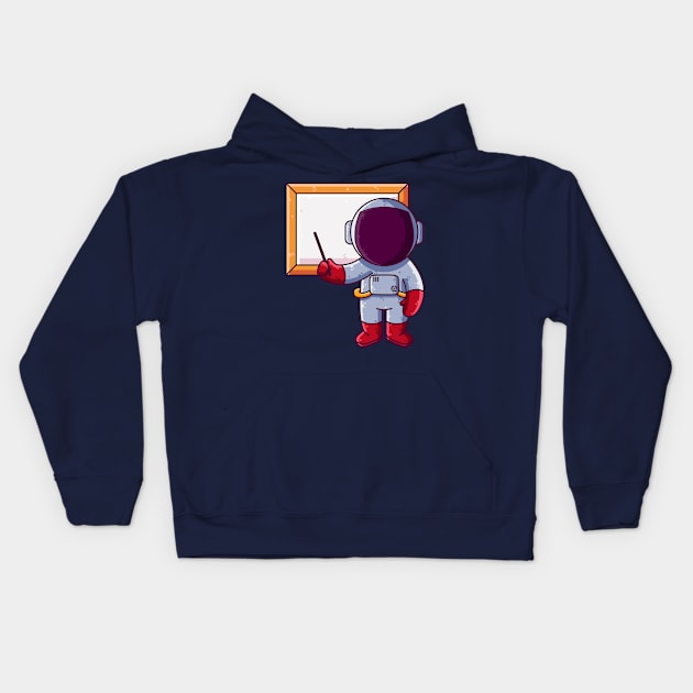 Cute Astronaut Presentation Cartoon Kids Hoodie by Ardhsells